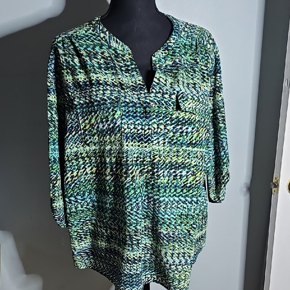 Women's Green Patterned Top